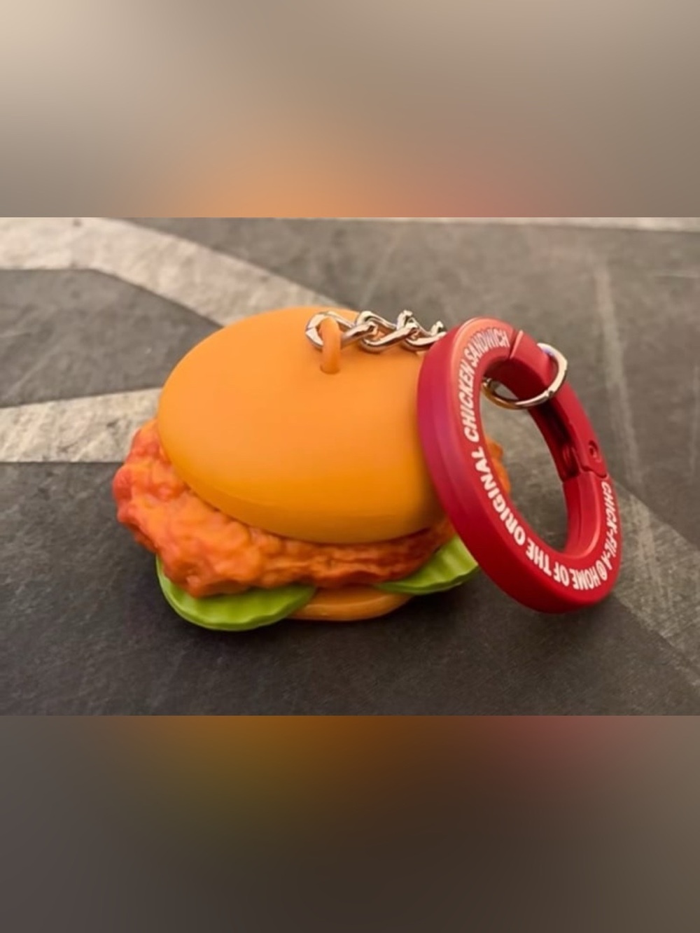 Chick-fil-a Chicken Sandwich Keychain  limited edition!